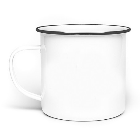 Emaille Tasse Rand Schwarz